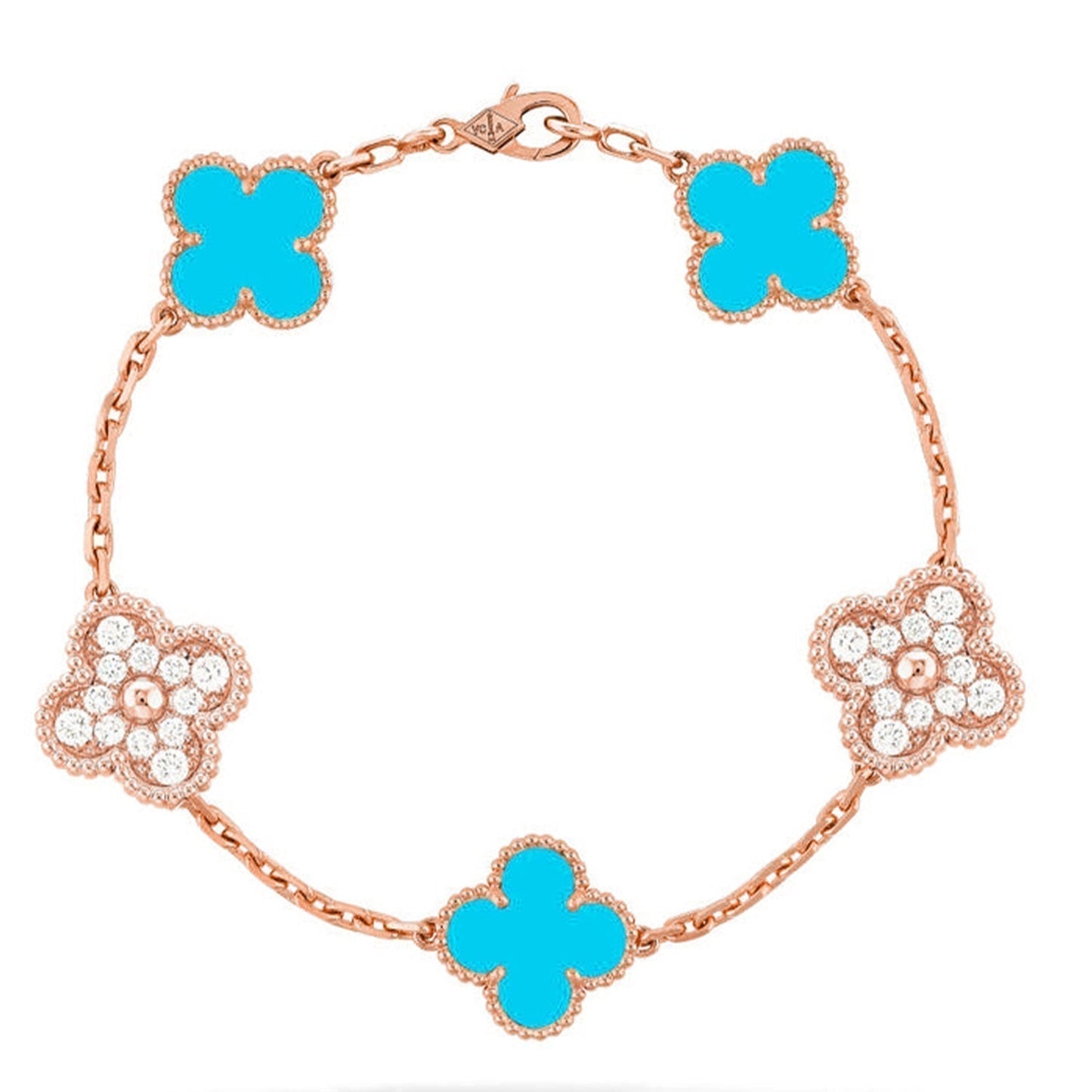 [Renovia Jewelry] CLOVER 5 MOTIF TURQUOISE BRACELET COLLECTION