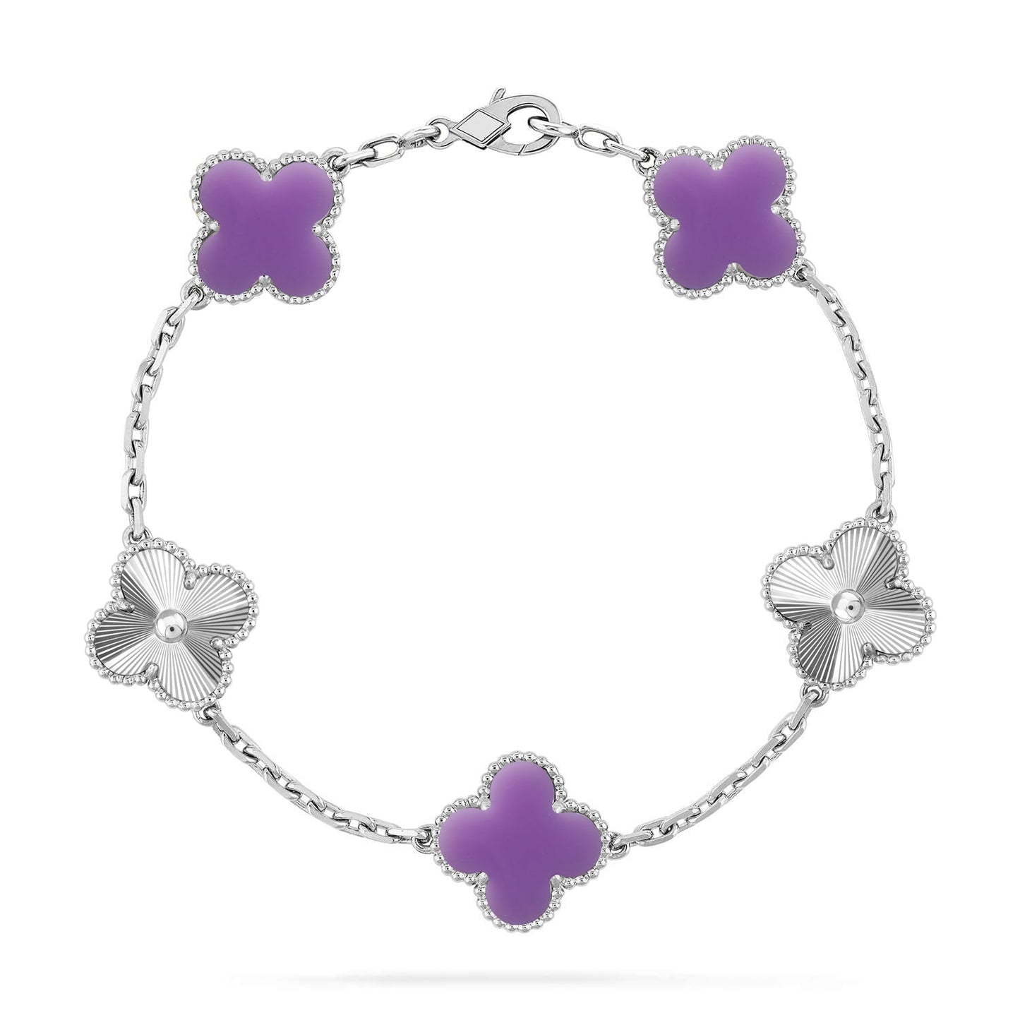 [Renovia Jewelry]CLOVER 5 MOTIF LIGHT PURPLE BRACELET COLLECTION
