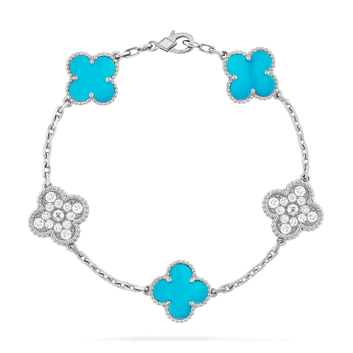 [Renovia Jewelry] CLOVER 5 MOTIF TURQUOISE BRACELET COLLECTION