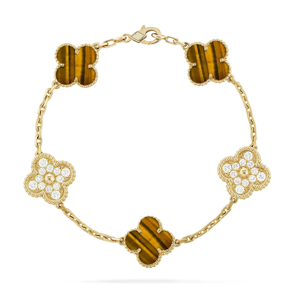 [Renovia Jewelry] CLOVER 5 MOTIFS TIGER EYE BRACELET COLLECTION