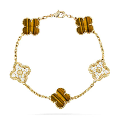 [Renovia Jewelry] CLOVER 5 MOTIFS TIGER EYE BRACELET COLLECTION
