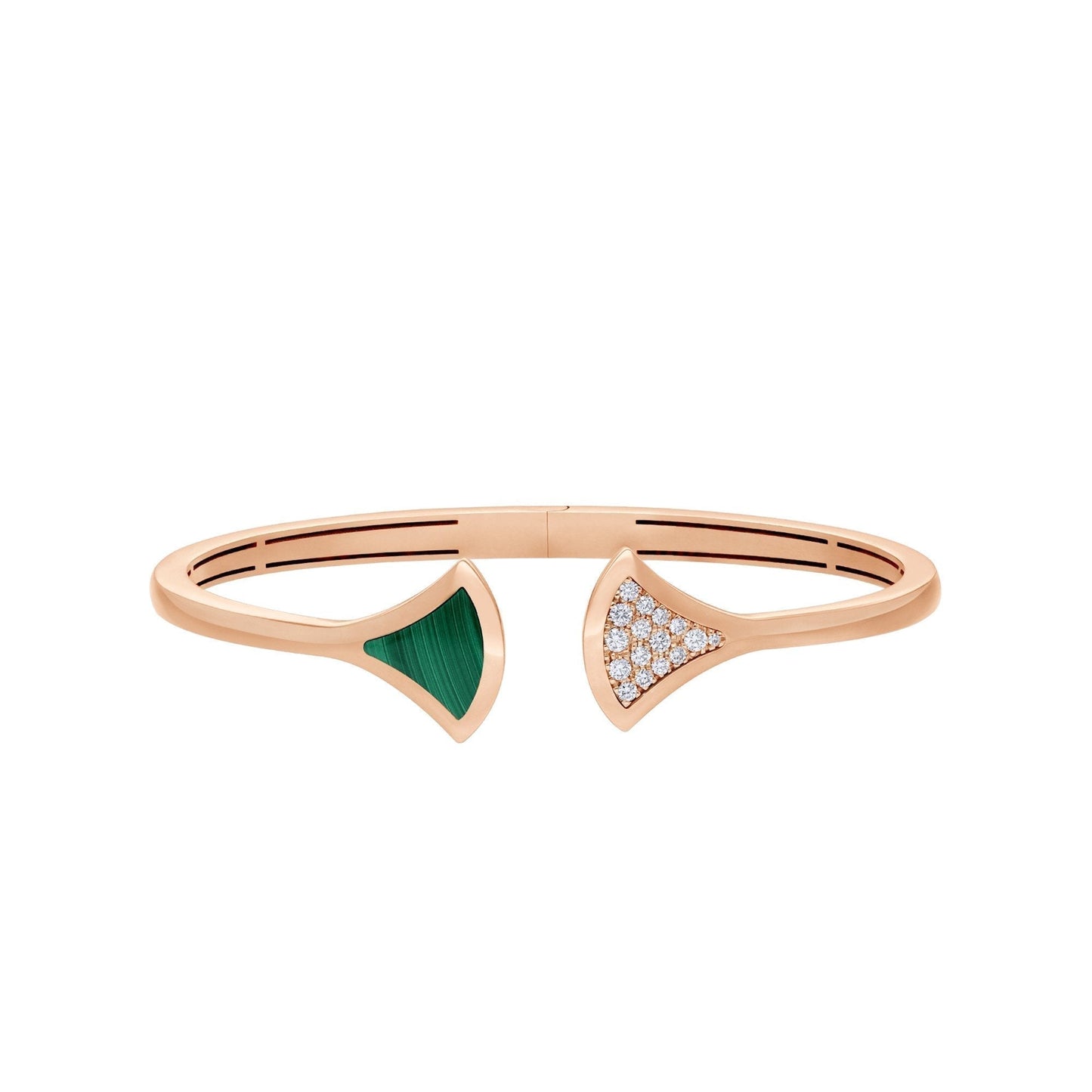 [Renovia Jewelry]DREAM BRACELET OPEN MALACHITE PINK GOLD
