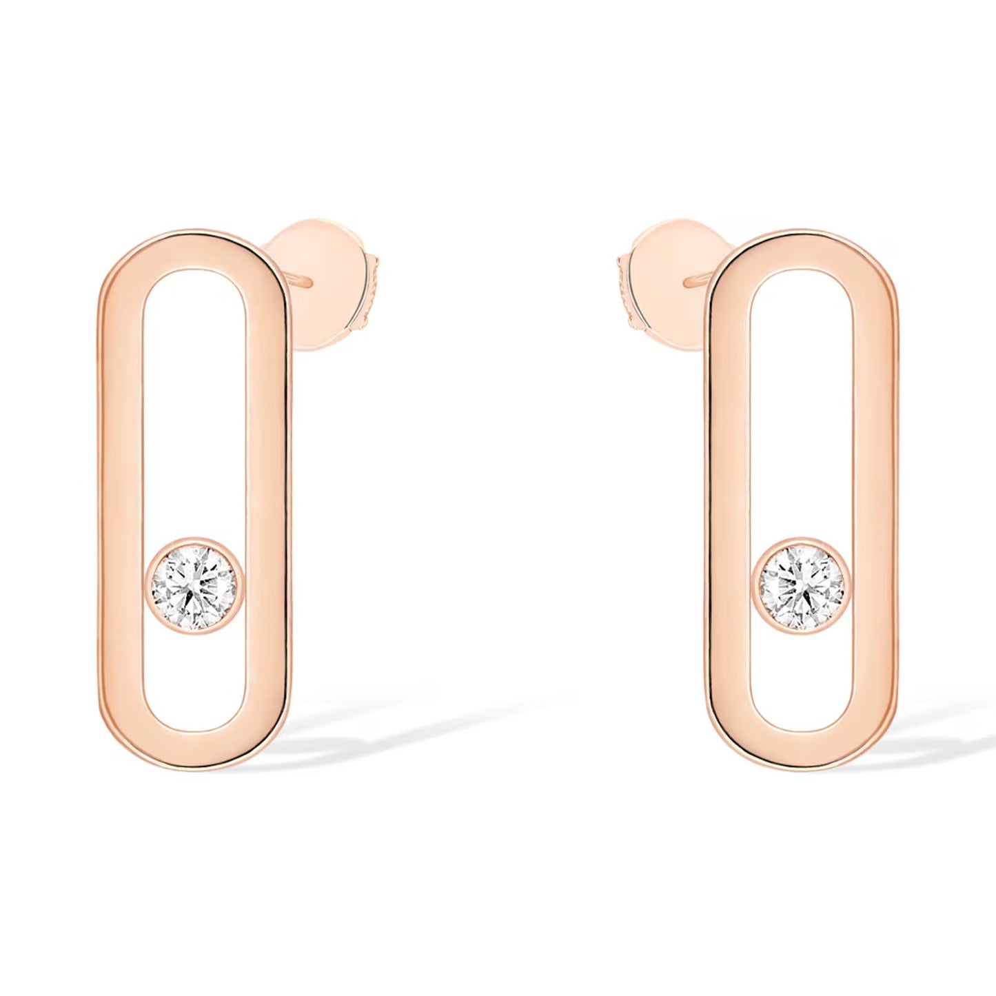 [Renovia Jewelry]MOVE UNO SMALL 1 DIAMOND EARRINGS