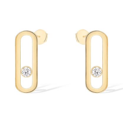 [Renovia Jewelry]MOVE UNO SMALL 1 DIAMOND EARRINGS