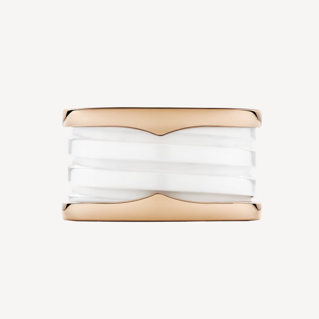 [Renovia Jewelry]ZERO 1 FOUR-BAND LOOPS AND WHITE CERAMIC SPIRAL PINK GOLD RING