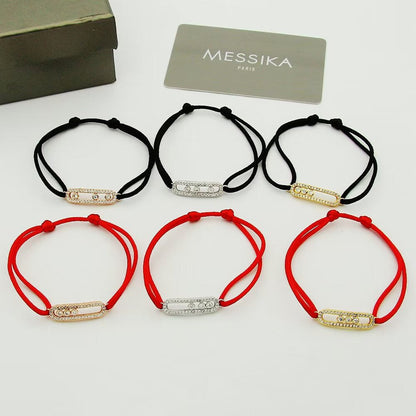 [Renovia Jewelry]Care(Medium-3.5mm) pink cord pavé bracelet