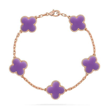 [Renovia Jewelry]CLOVER 5 MOTIF LIGHT PURPLE BRACELET COLLECTION