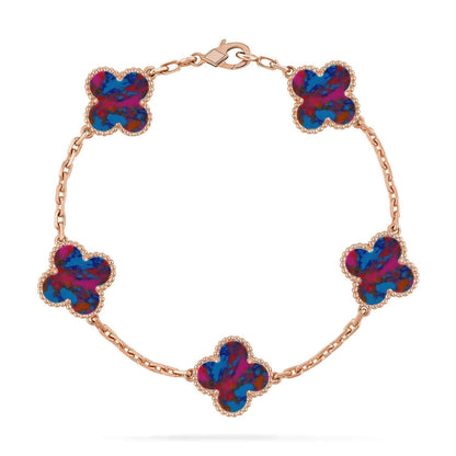 [Renovia Jewelry]CLOVER 5 MOTIF COLOR GEMSTONES BRACELET COLLECTION
