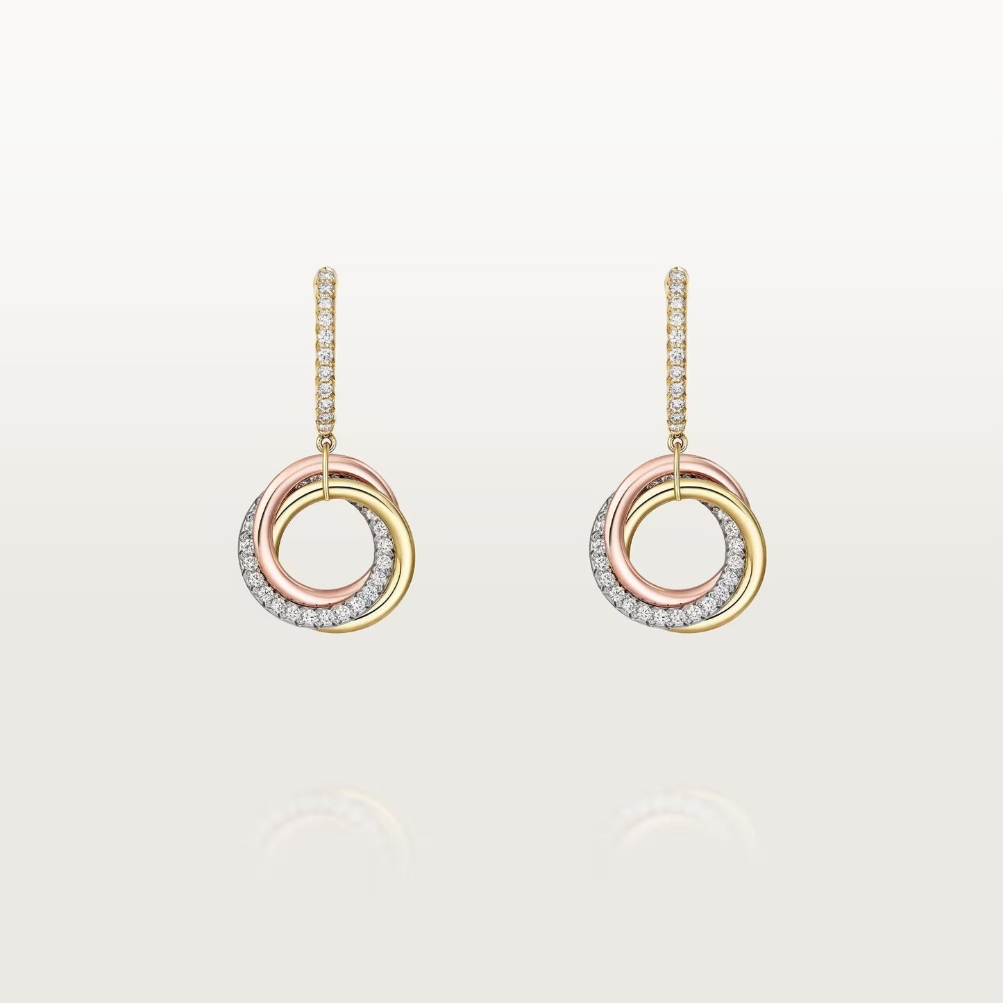 [Renovia Jewelry]TRINITY HALF DIAMOND  EARRINGS