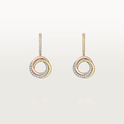 [Renovia Jewelry]TRINITY HALF DIAMOND  EARRINGS