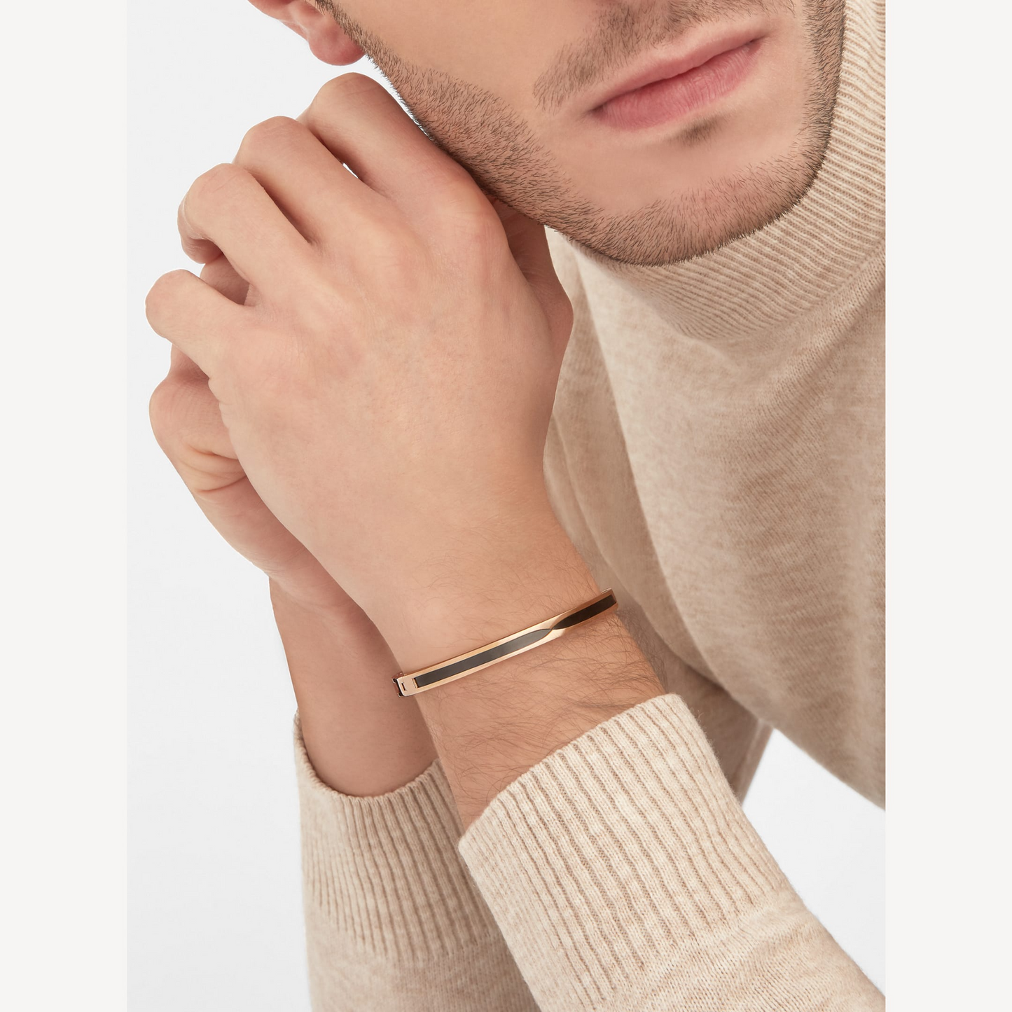 [Renovia Jewelry]ZERO 1 PINK GOLD WITH BLACK CERAMIC BRACELET