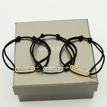 [Renovia Jewelry]Care(Medium-3.5mm) pink cord pavé bracelet
