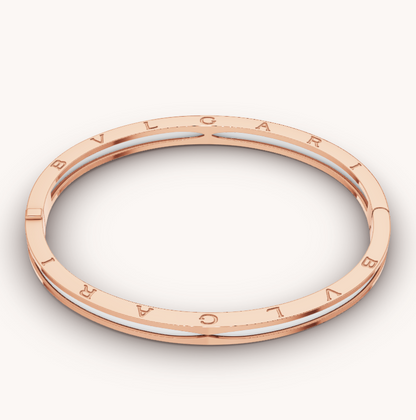 [Renovia Jewelry]ZERO 1 PINK GOLD WITH WHITE CERAMIC BRACELET