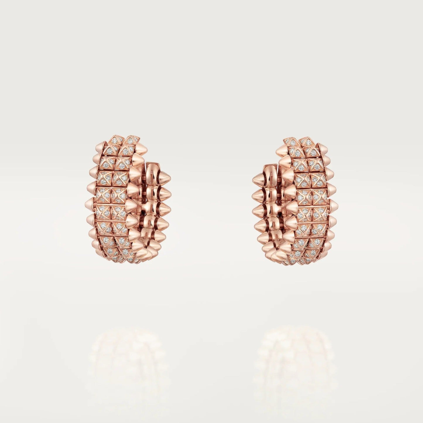 [Renovia Jewelry]CLASH 9.2MM FULL DIAMOND DOUBLE ROW EARRINGS