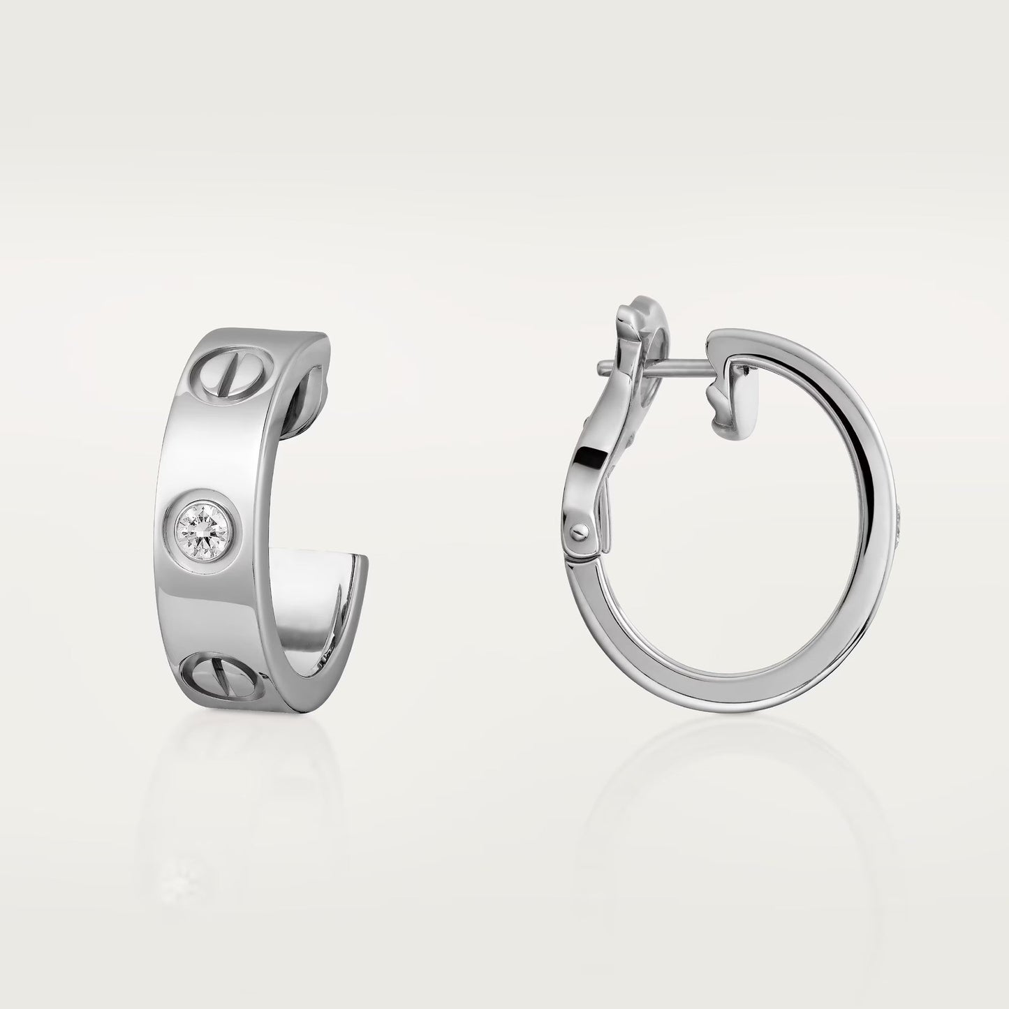 [Renovia Jewelry]LOVE EARRINGS 5.7MM 2 DIAMONDS