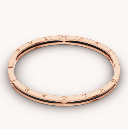[Renovia Jewelry]ZERO 1 PINK GOLD WITH BLACK CERAMIC BRACELET