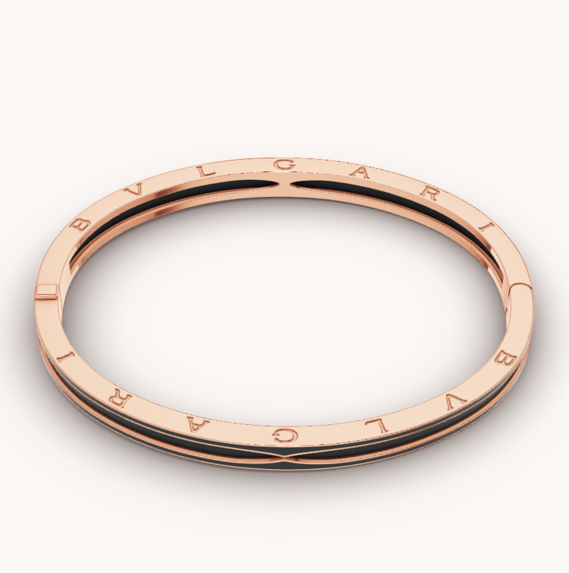 [Renovia Jewelry]ZERO 1 PINK GOLD WITH MATTE BLACK CERAMIC BRACELET