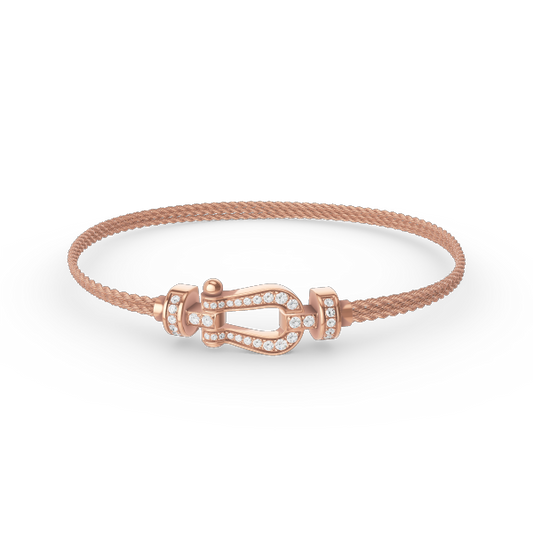 [Renovia Jewelry]FORCE SMALL HORSESHOE  DIAMOND CHAIN ROPE BRACELET