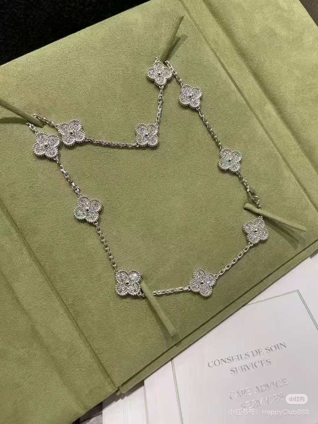 [Renovia Jewelry]CLOVER 10 MOTIFS  FULL DIAMOND NECKLACE