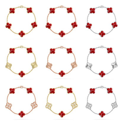 [Renovia Jewelry]CLOVER 5 MOTIF RED PATTERN BRACELET COLLECTION