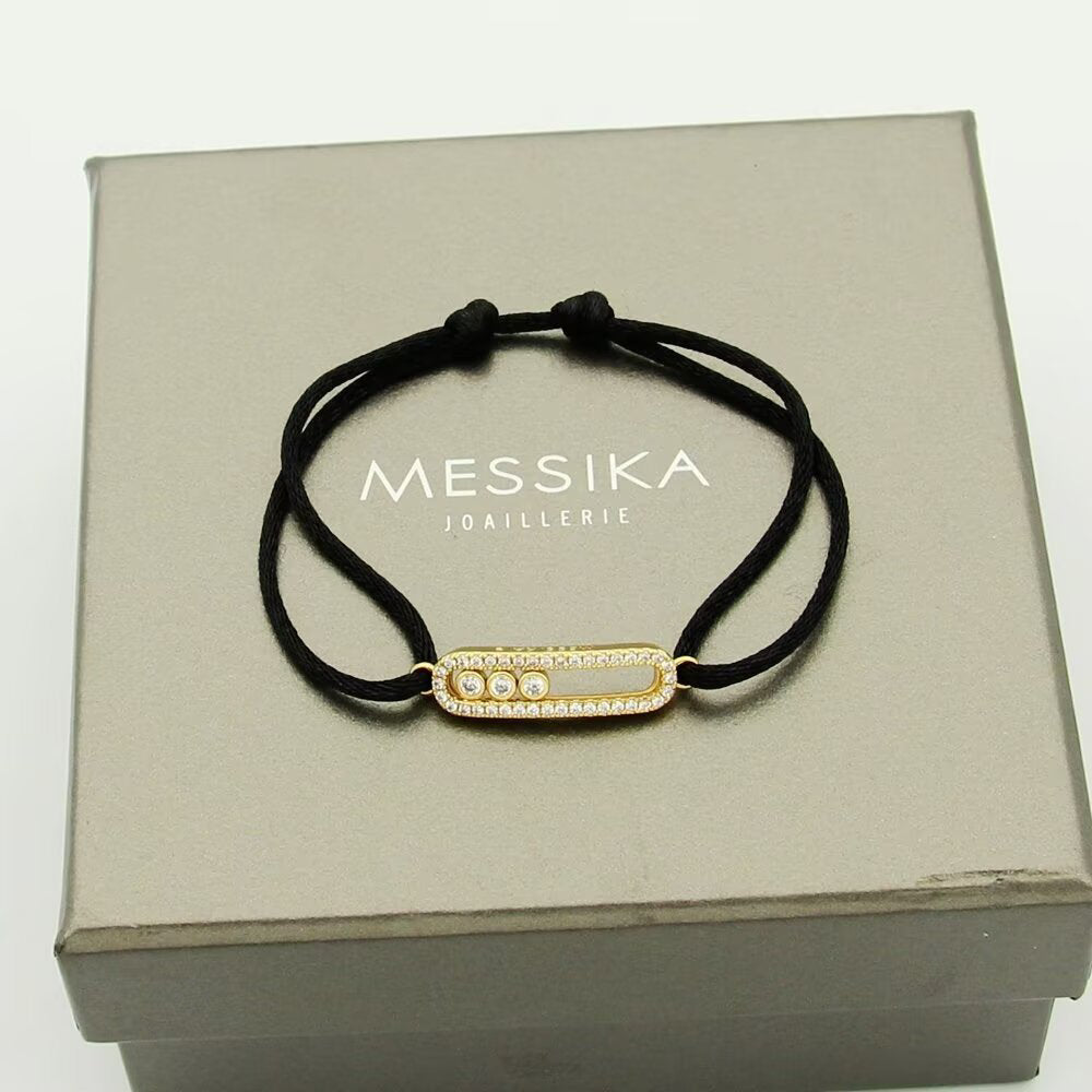 [Renovia Jewelry]Care(Medium-3.5mm) pink cord pavé bracelet