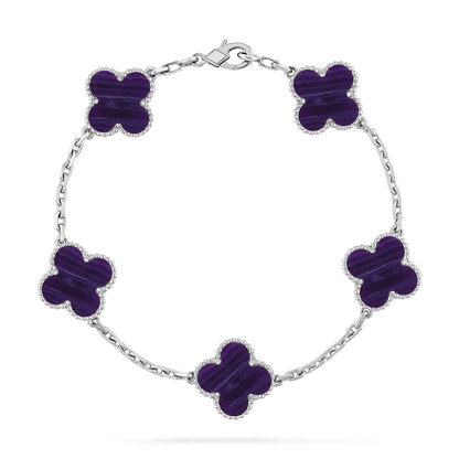 [Renovia Jewelry]CLOVER 5 MOTIF PURPLE STRIPES BRACELET COLLECTION