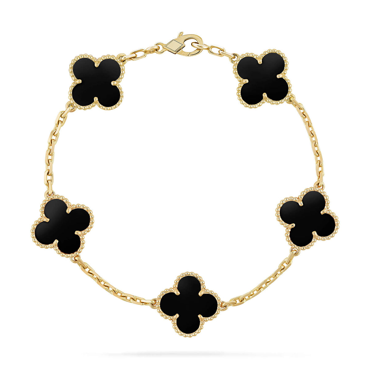 [Renovia Jewelry] CLOVER 5 MOTIF ONYXS BRACELET COLLECTION
