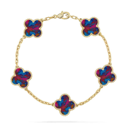 [Renovia Jewelry]CLOVER 5 MOTIF COLOR GEMSTONES BRACELET COLLECTION