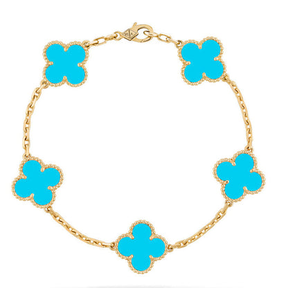 [Renovia Jewelry] CLOVER 5 MOTIF TURQUOISE BRACELET COLLECTION