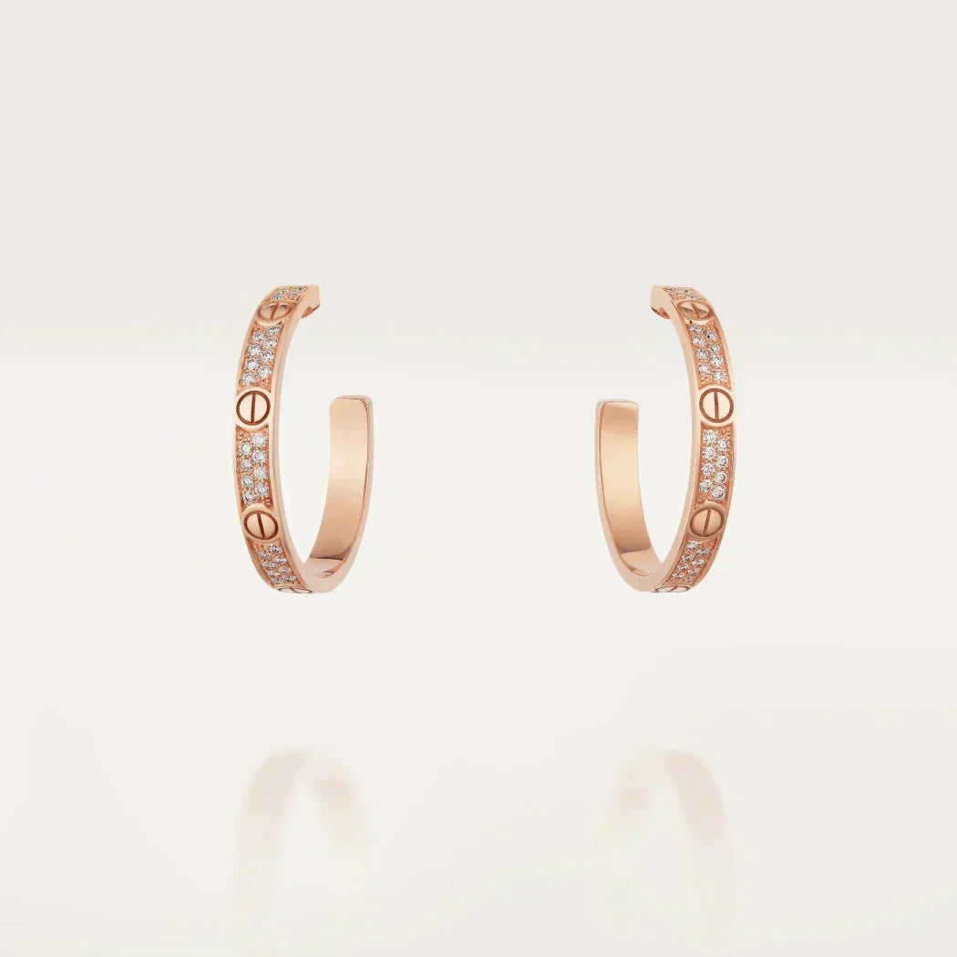 [Renovia Jewelry]LOVE EARRINGS 3.6MM DIAMOND PAVED