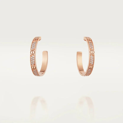 [Renovia Jewelry]LOVE EARRINGS 3.6MM DIAMOND PAVED