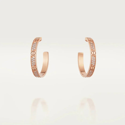 [Renovia Jewelry]LOVE EARRINGS 3.6MM DIAMOND PAVED