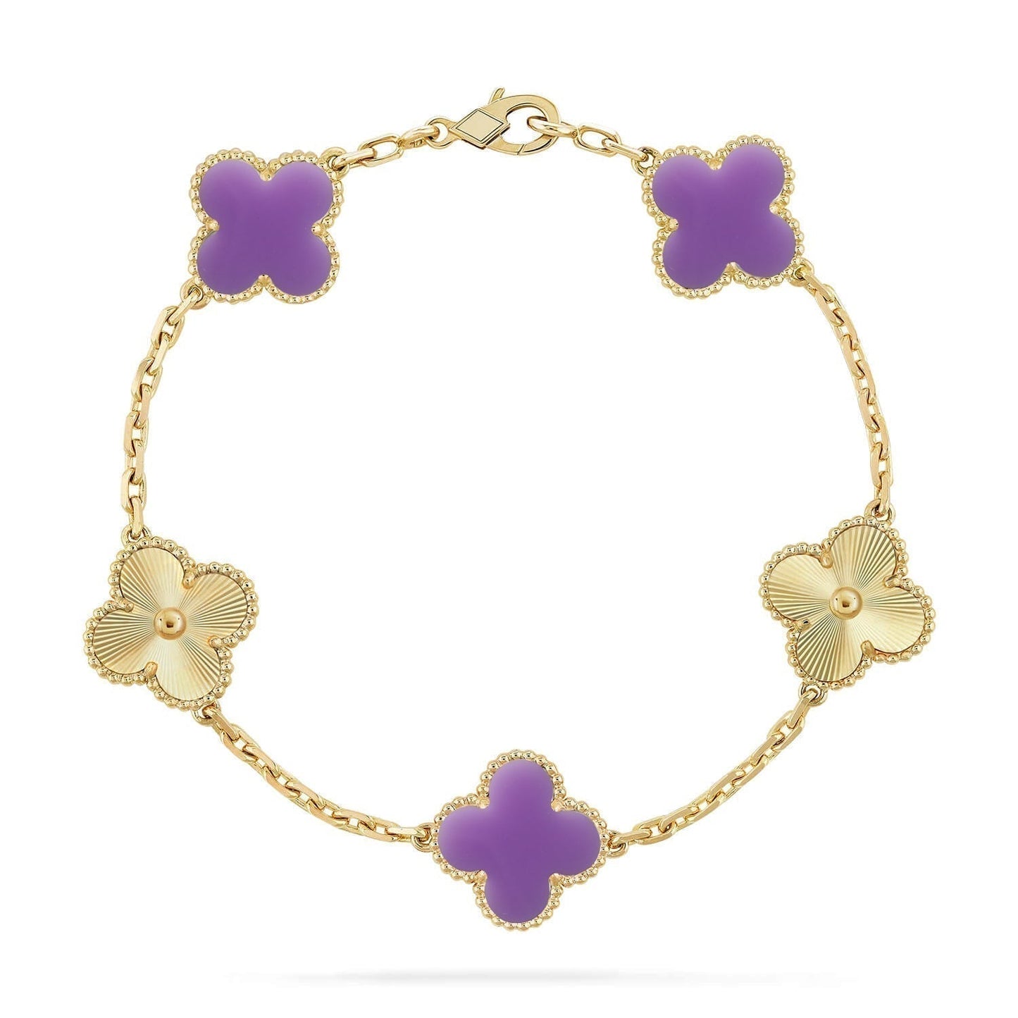 [Renovia Jewelry]CLOVER 5 MOTIF LIGHT PURPLE BRACELET COLLECTION