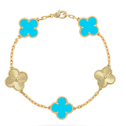 [Renovia Jewelry] CLOVER 5 MOTIF TURQUOISE BRACELET COLLECTION