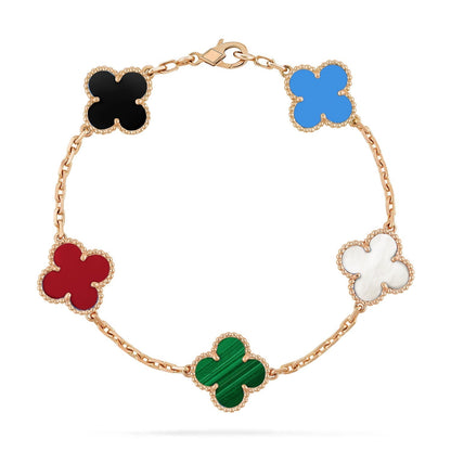 [Renovia Jewelry]CLOVER 5 MOTIFS MULTICOLOR BRACELET