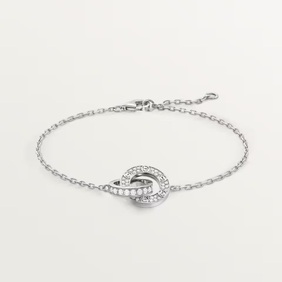 [Renovia Jewelry]LOVE DOUBLE RING FULL DIAMOND BRACELET