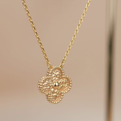[Renovia Jewelry]CLOVER 15MM  BRONZING NECKLACE