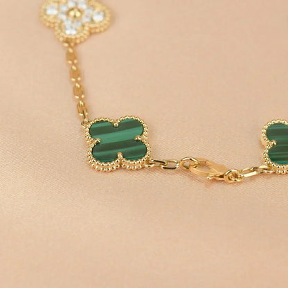 [Renovia Jewelry] CLOVER 5 MOTIF MALACHITE BRACELET COLLECTION