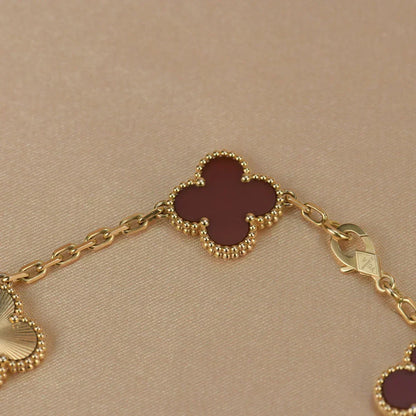 [Renovia Jewelry] CLOVER 5 MOTIF RED CORNELIAN BRACELET COLLECTION