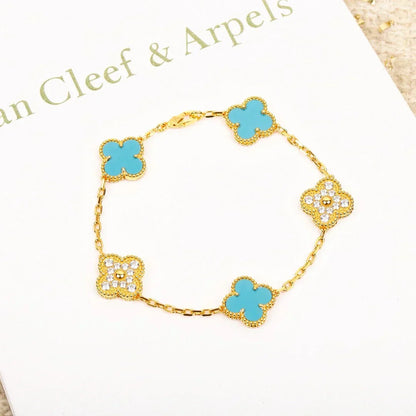 [Renovia Jewelry] CLOVER 5 MOTIF TURQUOISE BRACELET COLLECTION