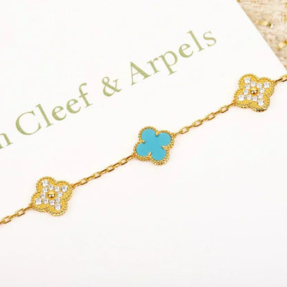 [Renovia Jewelry] CLOVER 5 MOTIF TURQUOISE BRACELET COLLECTION