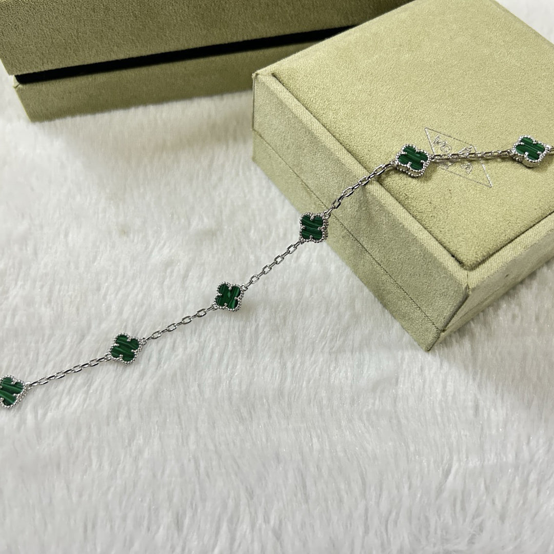 [Renovia Jewelry]CLOVER 6 MOTIF MALACHITE BRACELET