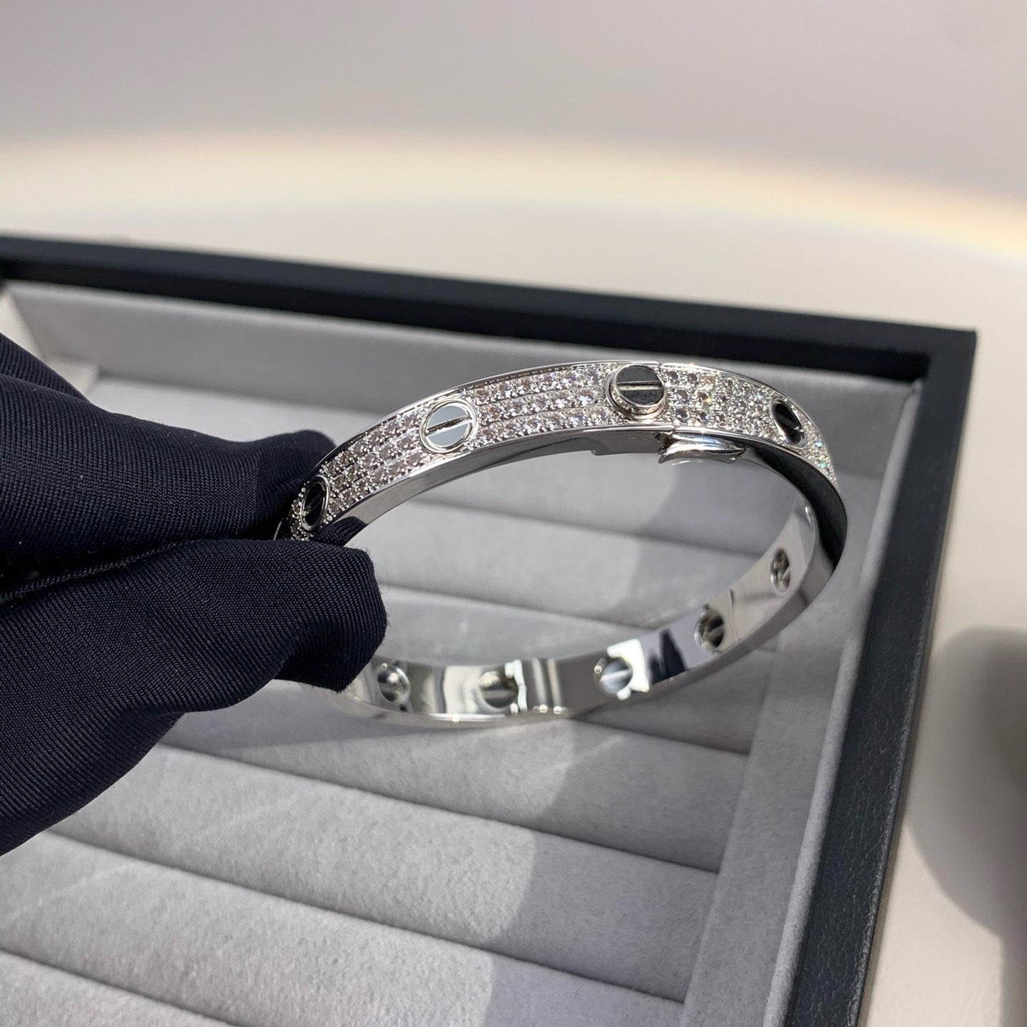 [Renovia Jewelry]LOVE BRACELET 6.1MM DIAMOND-PAVED CERAMIC