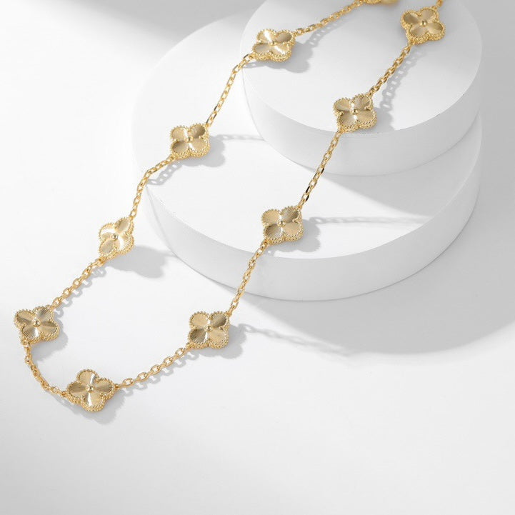 [Renovia Jewelry]CLOVER 10 MOTIFS LASER NECKLACE