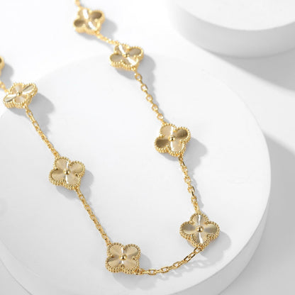 [Renovia Jewelry]CLOVER 10 MOTIFS LASER NECKLACE