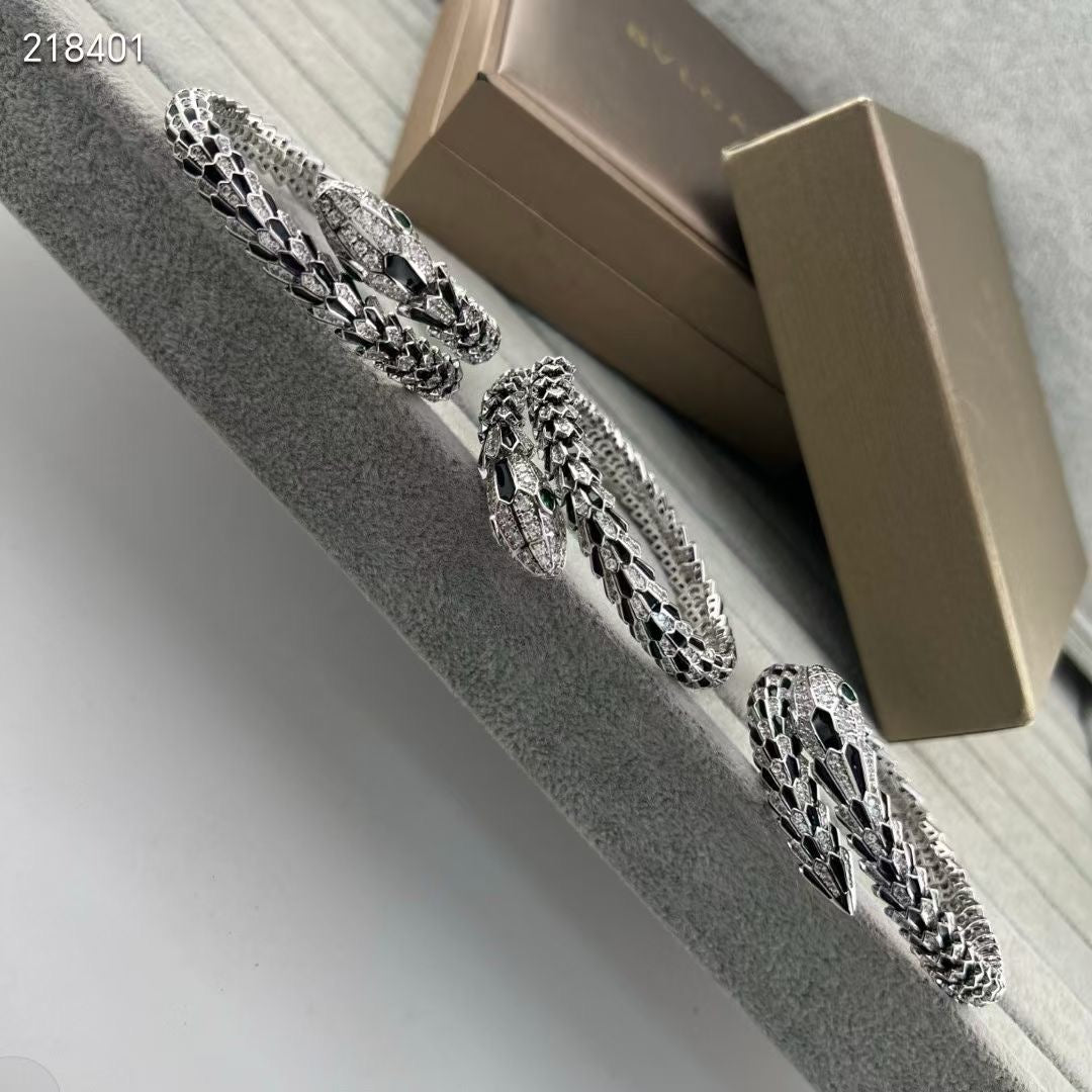 [Renovia Jewelry】NEW OBSIDIAN & DIAMOND SERPENT BRACELET