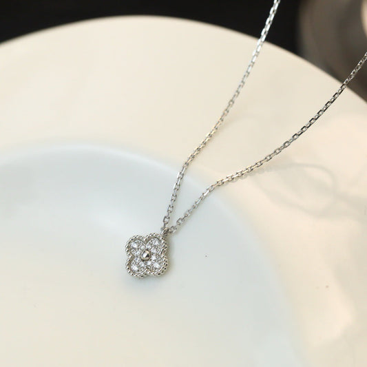 [Renovia Jewelry]CLOVER MINI 9.5MM PENDANT DIAMOND NECKLACE