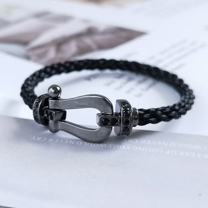 [Renovia Jewelry]FORCE LARGE SERIES HORSESHOE BLACK SAMURAI BRACELET