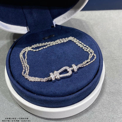 [Renovia Jewelry]FORCE SMALL HORSESHOE  DIAMOND CHAIN ROPE BRACELET