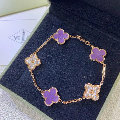 [Renovia Jewelry] CLOVER 5 MOTIF VIOLET BRACELET COLLECTION